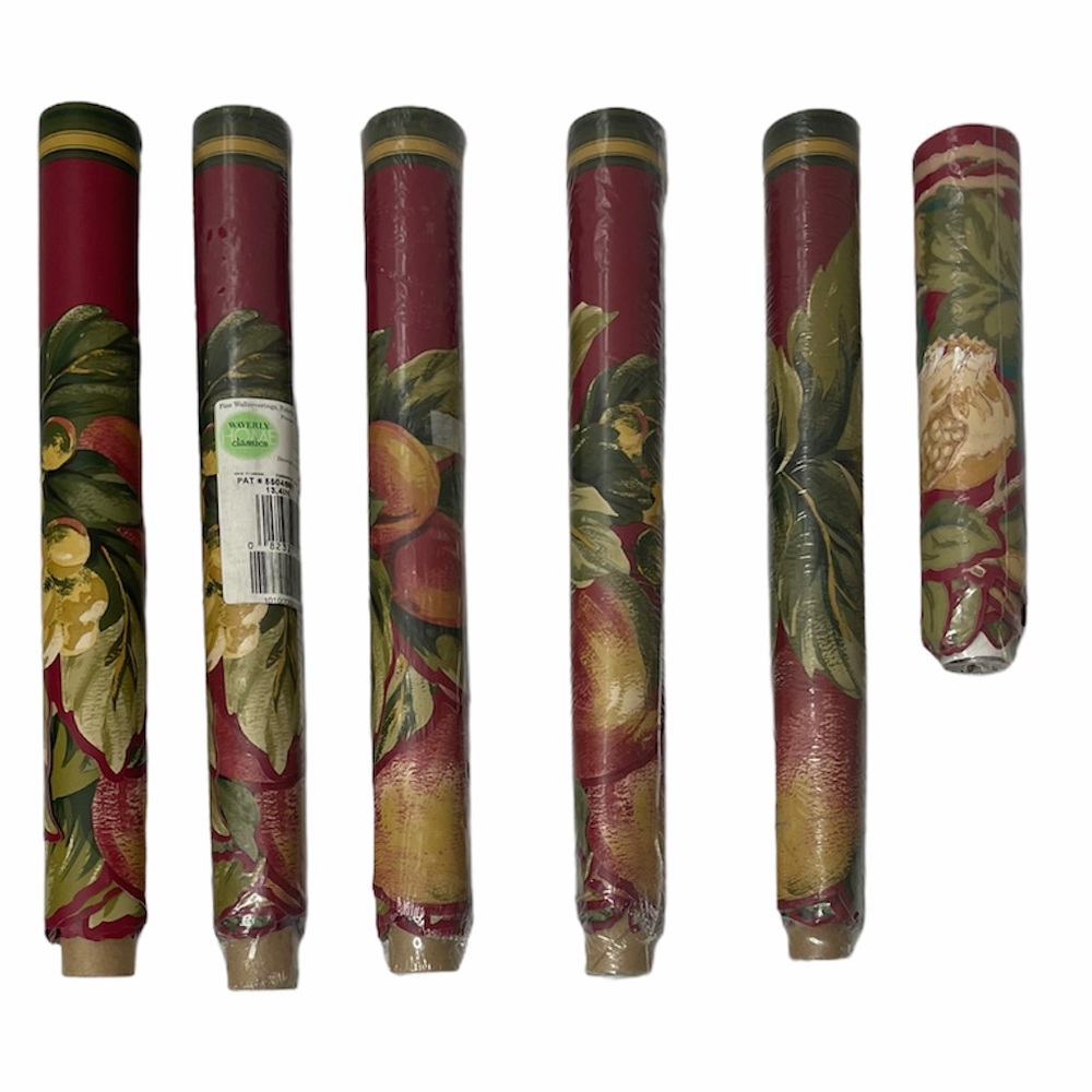 Waverly Wall Border Fruit Floral Pattern #5504861 Flowers Home Decor Burgundy - Picture 2 of 10
